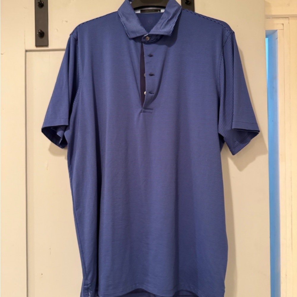 Greyson Navy Striped Polo Shirt